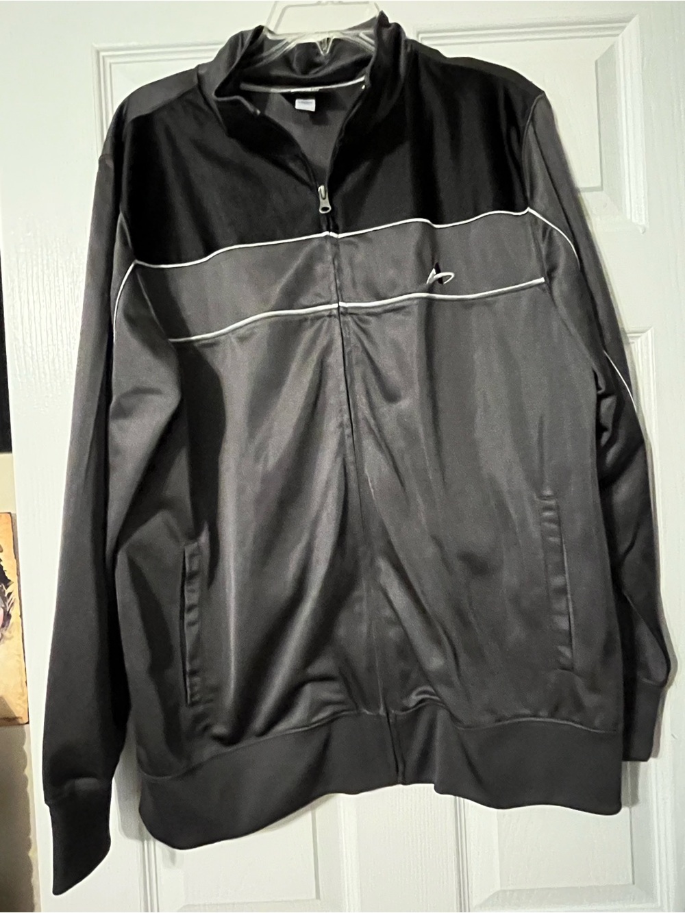 Athletech Black Windbreaker Jacket with White Piping